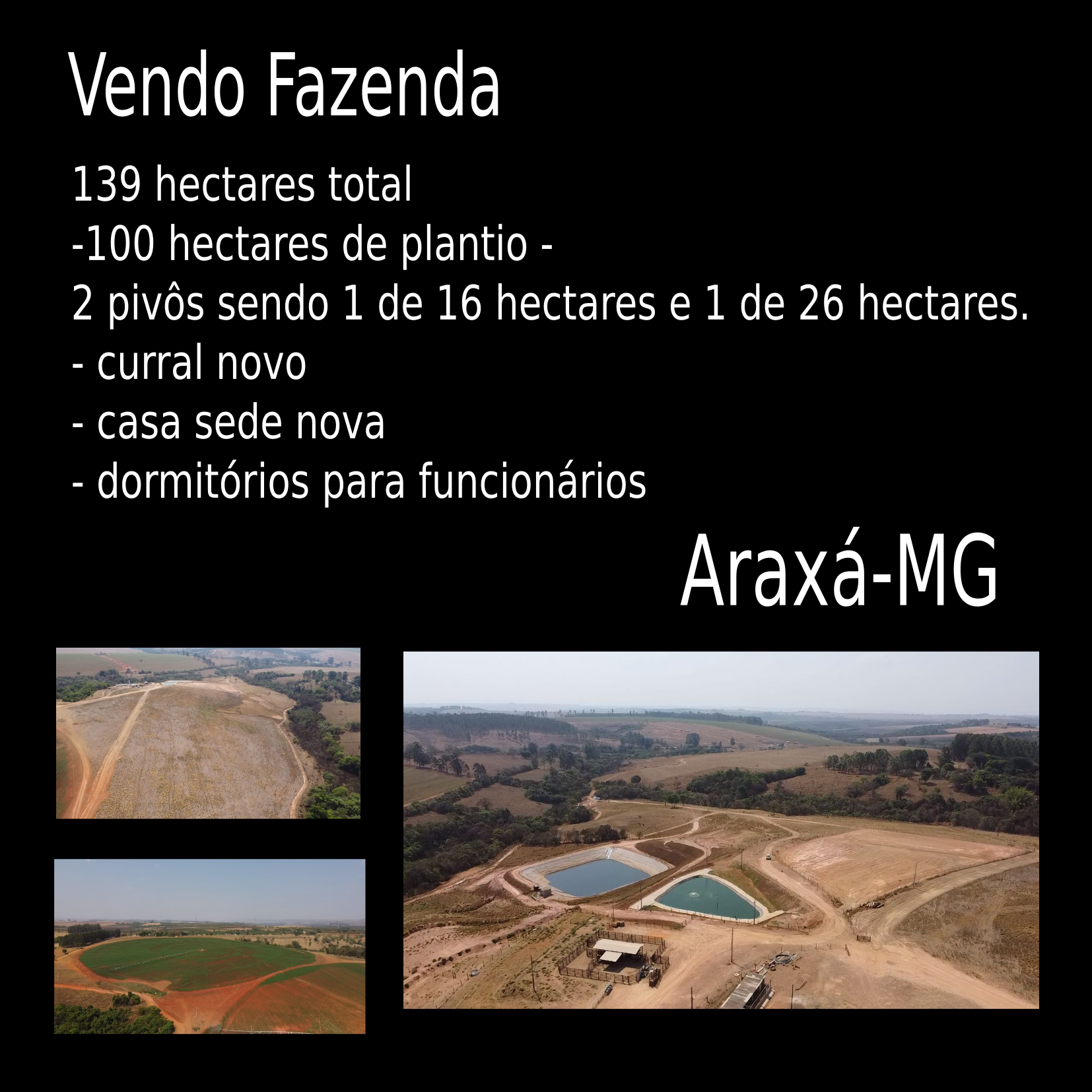vendo fazenda de 139 hectares Araxá-Mg CAPA
