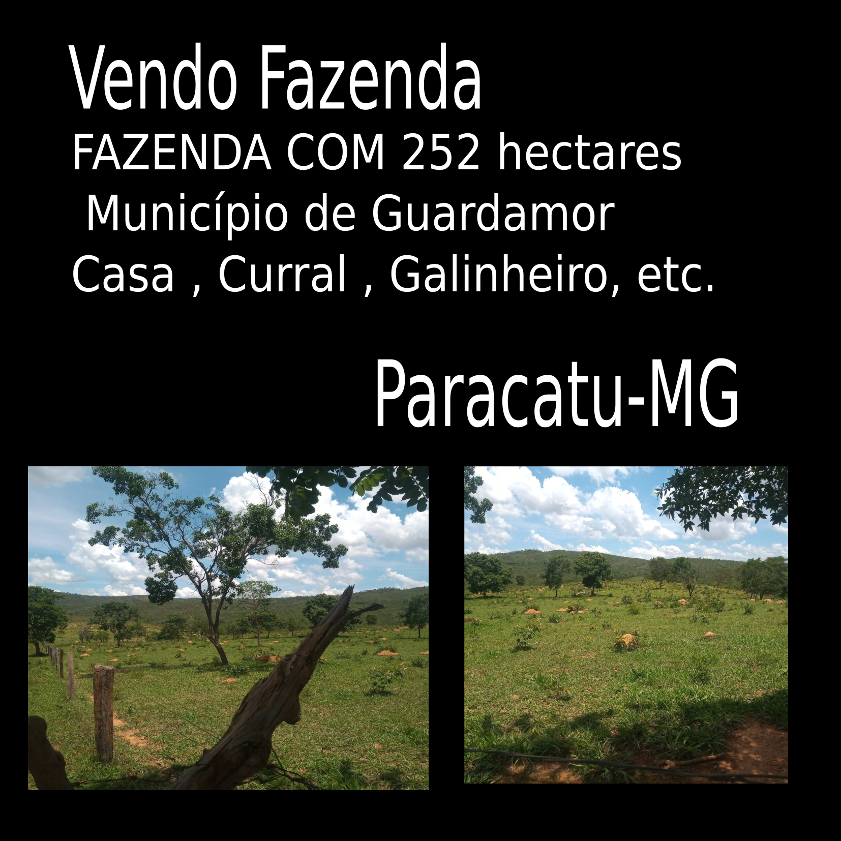 Vendo Fazenda de 252 Hectares Paracatu-MG 0001