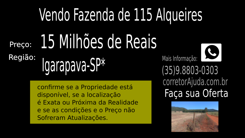 Vendo Fazenda de 115 Alqueires- Igarapava-SP c3