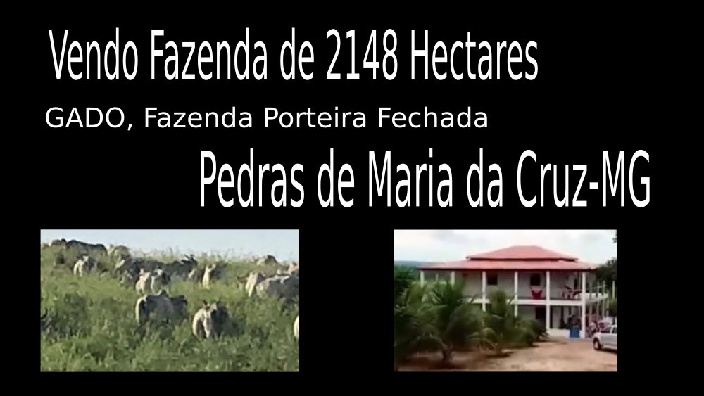 Vendo Fazenda de 2148 Hectares Pedras de Maria da Cruz-MG c 01