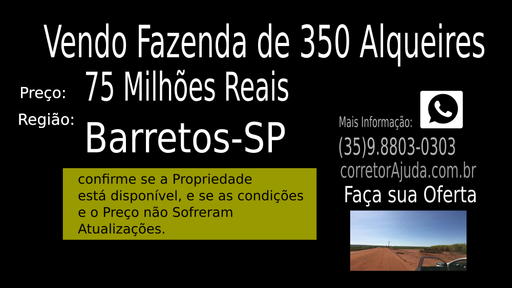Vendo Fazenda de 350 Alqueires Região de Barretos-SPc02