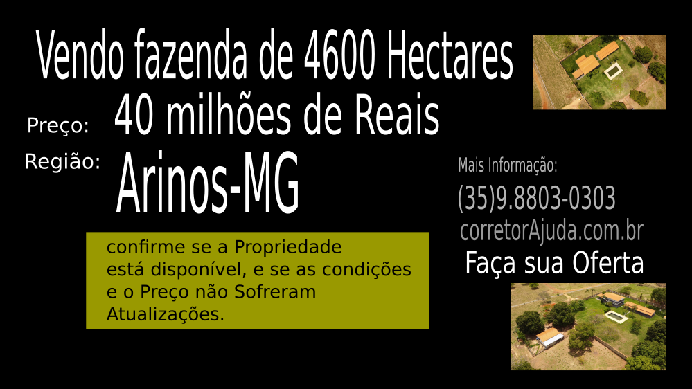 Vendo fazenda de 4600 Hectares- Arinos-MG -02 capa