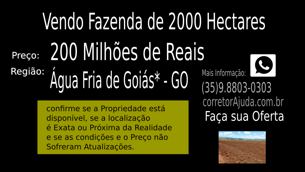 Vendo Fazenda de 2000 Hectares- Água Fria de Goiás - GO c3