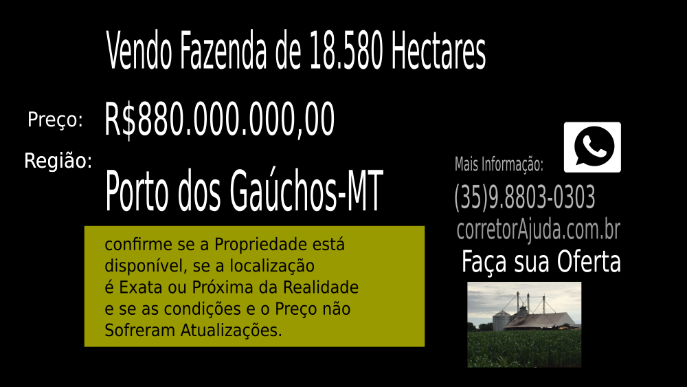 Vendo Fazenda de 18580 Hectares- Porto dos Gaúchos-MT c03