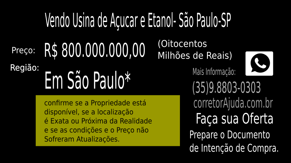 Vendo Usina de Açucar e Etanol- São Paulo-SP c03