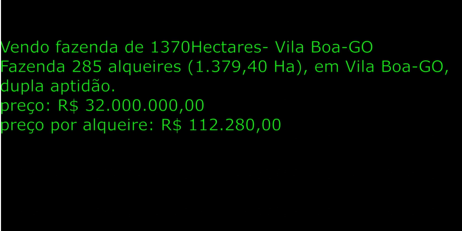 Vendo fazenda de 1370Hectares- Vila Boa-GO (1)