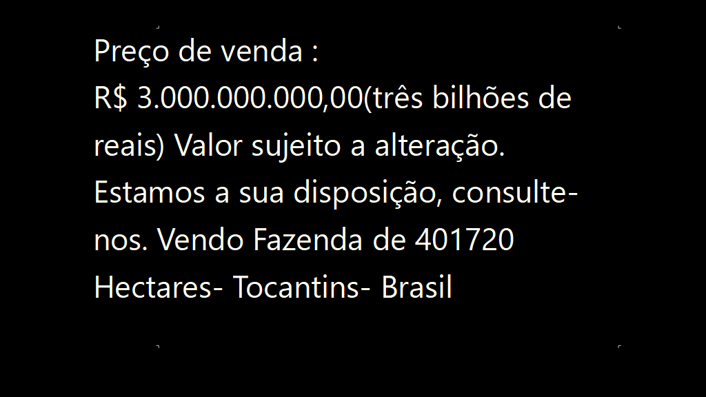 Vendo Fazenda de 401720 Hectares- Tocantins- Brasil (6)