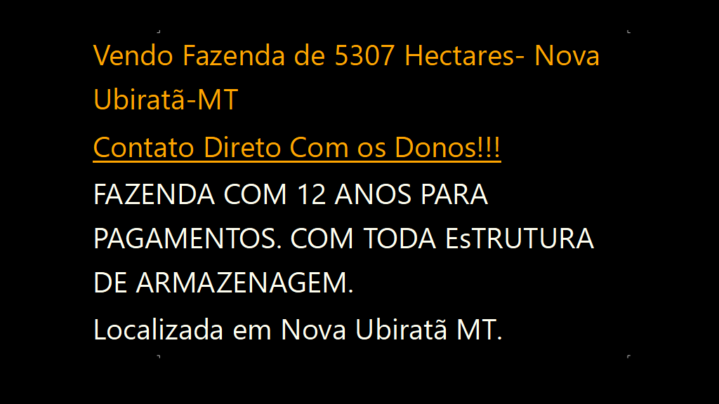 Vendo Fazenda de 5307 Hectares- Nova Ubiratã-MT (1)