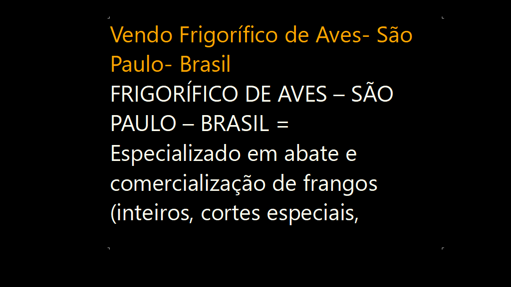 Vendo Frigorífico de Aves- São Paulo- Brasil (1)