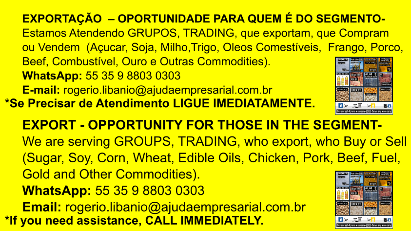 EXPORTAÇÃO OPORTUNIDADE PARA QUEM É DO SEGMENTO