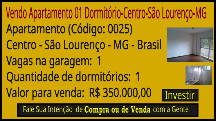 Vendo Apartamento 01 Dormitório-Centro-São Lourenço-MG f 01 (4)