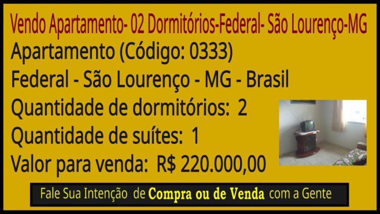 Vendo Apartamento- 02 Dormitórios-Federal- São Lourenço-MG a 01 (3)