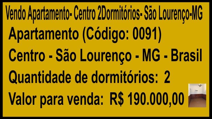 Vendo Apartamento- Centro 02 Dormitórios- São Lourenço-MG 0001 (1)