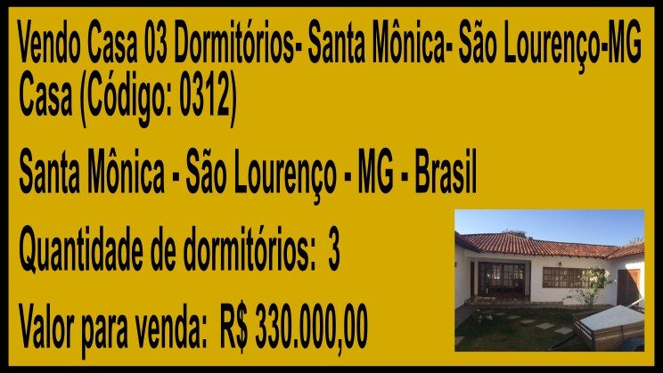 Vendo Casa 03 Dormitórios- Santa Mônica- São Lourenço-MG (1)_g186