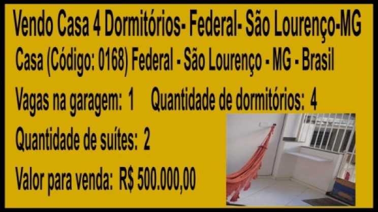 Vendo Casa 4 Dormitórios- Federal- São Lourenço-MG 0001 (8)