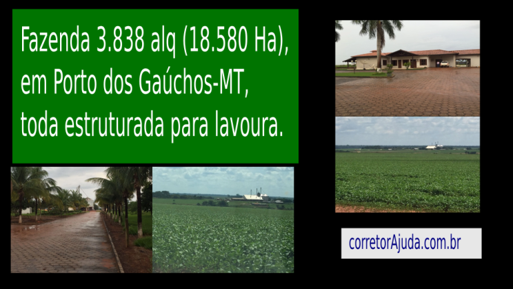 Vendo Fazenda de 18580 Hectares- Porto dos Gaúchos-MT c01