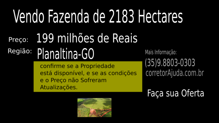 Vendo Fazenda de 2183 Hectares - Planaltina-GO capa 02