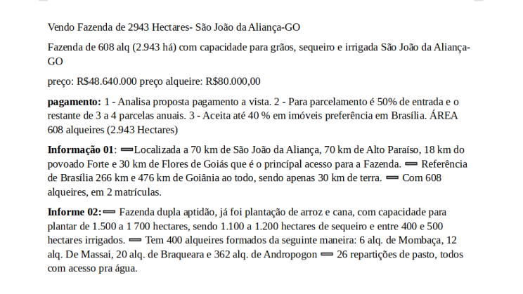 Vendo Fazenda de 2943 Hectares- São João da Aliança-GO (21)
