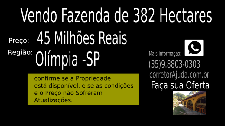 Vendo Fazenda de 382 Hectares- Olímpia -SP c2