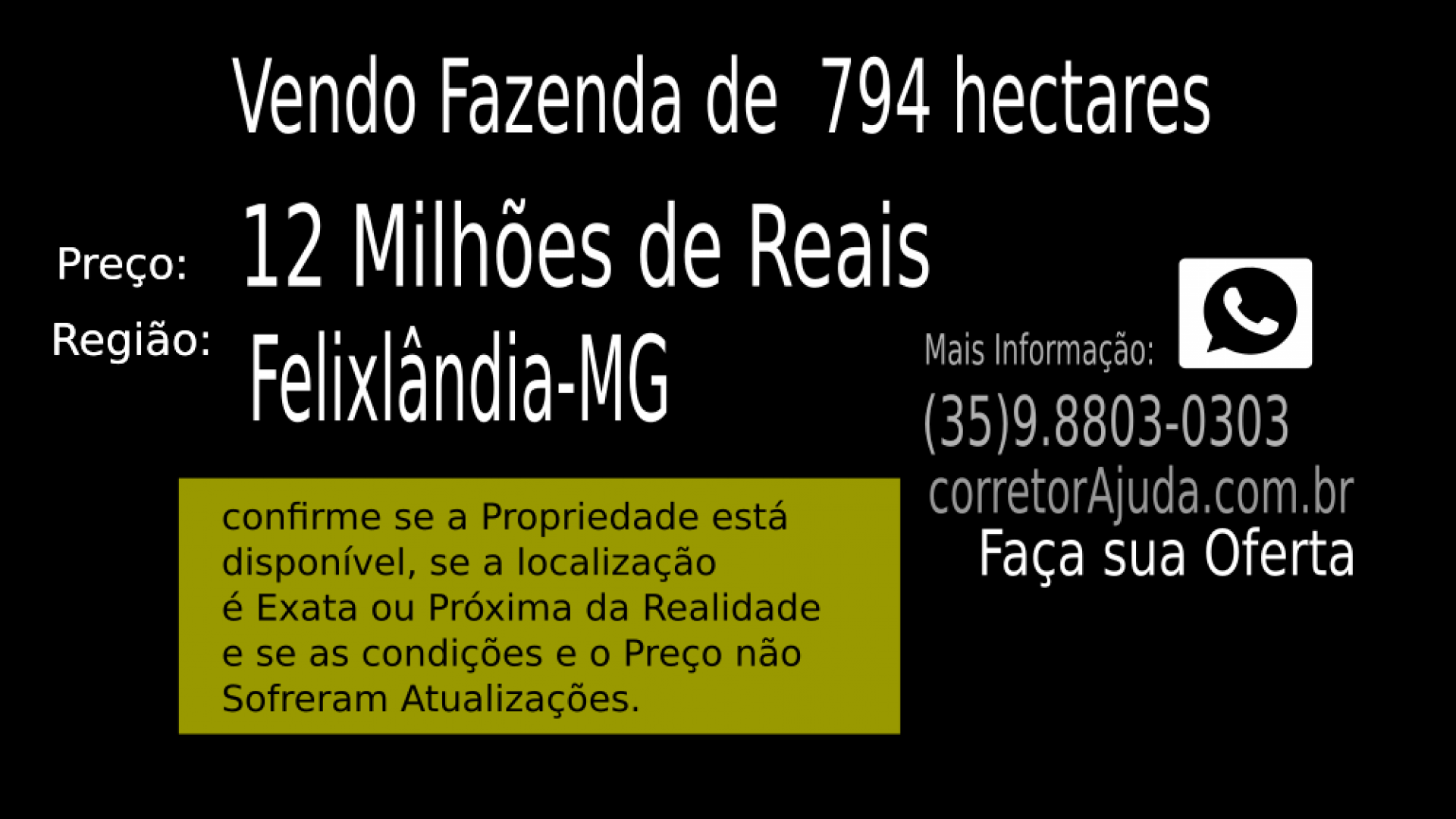 Vendo Fazenda de 794 hectares- Felixlândia-MG 03