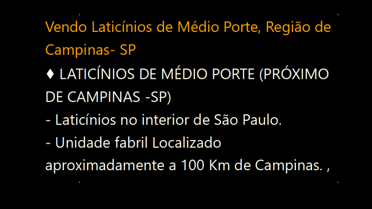 Vendo Laticínios de Médio Porte, Região de Campinas- SP (1)