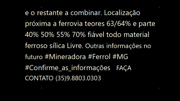 Vendo Mineradora de Ferro Em MG (3)