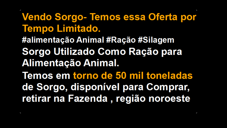 Vendo Sorgo- Temos essa Oferta por Tempo Limitado (1)