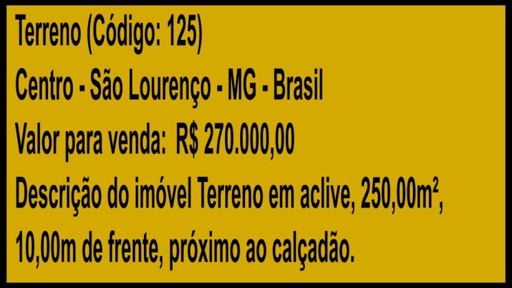 Vendo Terreno 250 m2 - Próximo ao Calçadão- São Lourenço-MG (4)