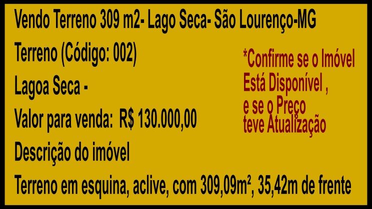 Vendo Terreno 309 m2- Lago Seca- São Lourenço-MG_g265