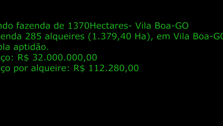 Vendo fazenda de 1370Hectares- Vila Boa-GO (1)