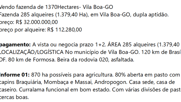 Vendo fazenda de 1370Hectares- Vila Boa-GO (6)