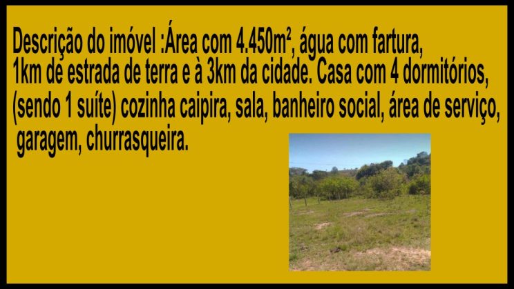 Vendo sitio Chacará Soledade de Minas -MG07
