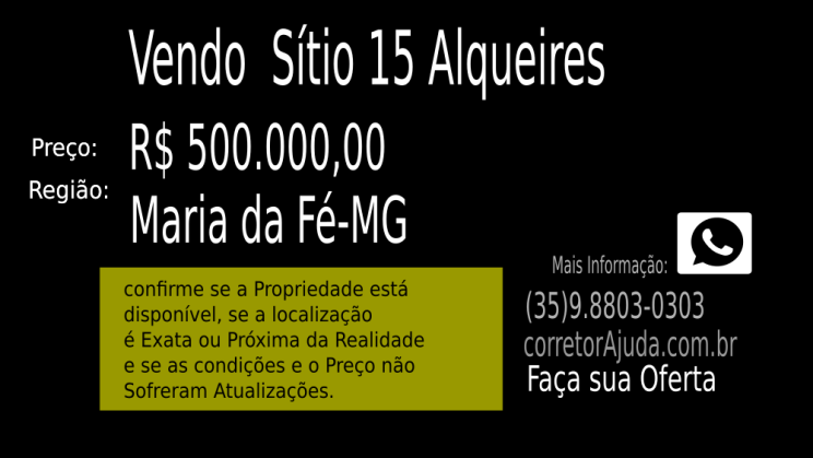 vendo fazenda de 15 alqueires em Maria da fé-MG c02