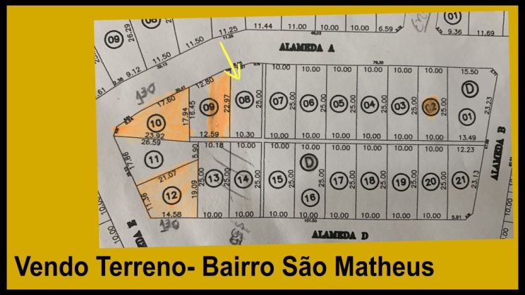 vendo terreno São Matheus Bairro São Lourenço- MG1432